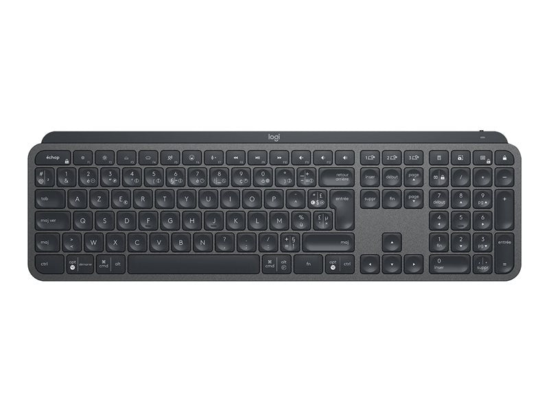 Logitech MX Keys - Teclado - retroiluminação - Bluetooth - AZERTY - Francês - grafite