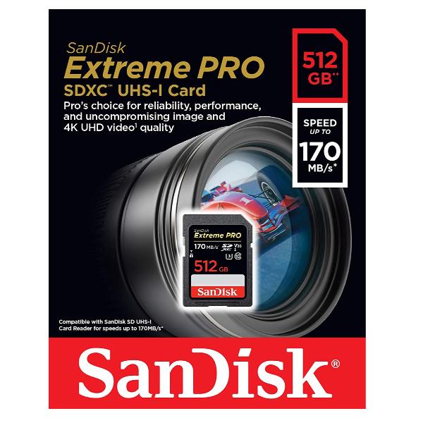 EXTREME PRO SDXC CARD 512GB - 170MB