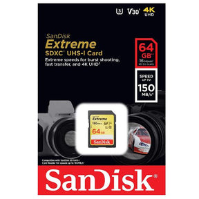 EXTREME SDXC CARD 64GB 150MB/S V30