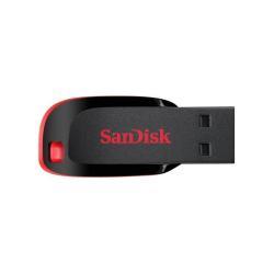 SanDisk Cruzer Blade - USB Flash Drive - 32 GB - USB 2.0 - Red, Smooth Black
