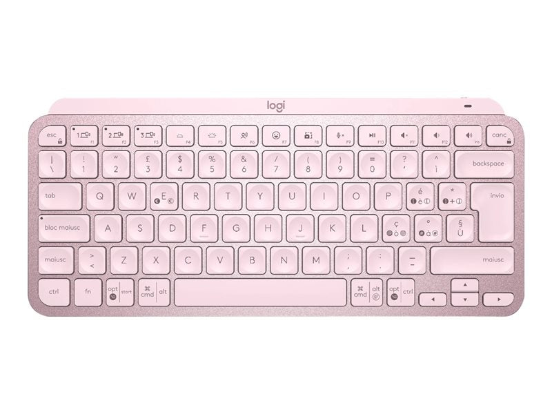 Logitech MX Keys Mini - Teclado - retroiluminação - Bluetooth - QWERTY - Espanhol - rosa