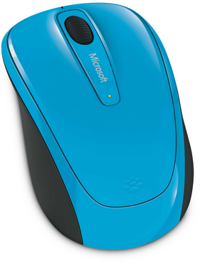 Microsoft Wireless Mobile Mouse 3500 - Mouse - right- and left-handed - optical - 3 buttons - wireless - 2.4 GHz - USB wireless receiver - cyan blue