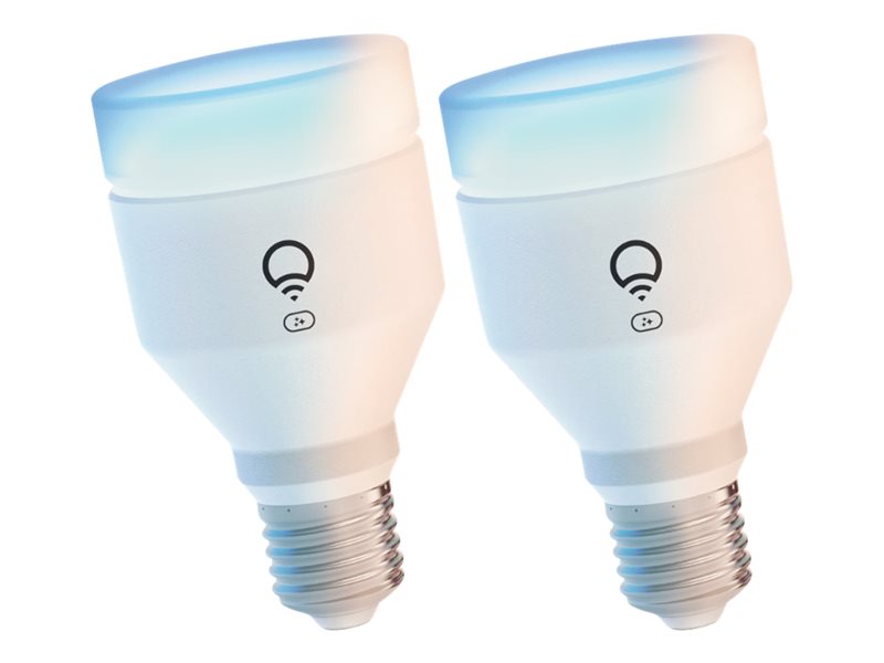 LIFX Clean - Lâmpada LED - forma: A60 - E27 - 11.5 W (equivalente 80 W) - classe F - luz multicolor/quente para branco frio - 1500-9000 K - branco (pacote de 2)