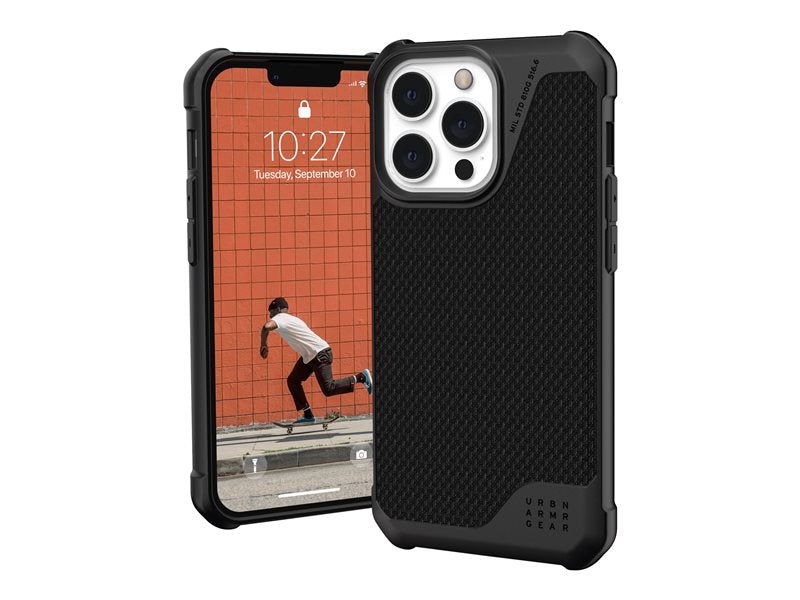 UAG Rugged Case for iPhone 13 Pro 5G [6.1-inch] - Metropolis LT Kevlar Black - Phone Back Cover - MagSafe Compatibility - KEVLAR - black kevlar - 6.1" - for Apple iPhone 13 Pro