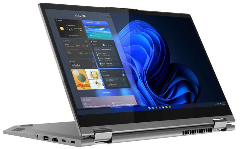 Lenovo ThinkBook 14s Yoga G2 IAP 21DM - Diseño invertido - Intel Core i7 1255U / 1.7GHz - Win 11 Pro - Gráficos Iris Xe - 16 GB RAM - 512 GB SSD NVMe - Pantalla táctil IPS de 14" 1920 x 1080 (Full HD) - Wi -Fi 6 - Gris mineral de dos tonos - kbd:Port