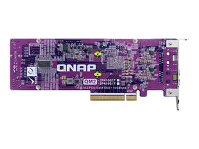 QNAP QM2-2P410G1T - Memory Controller w/ 10GBASE-T port - M.2 - PCIe 4.0 x4 (NVMe) - Low Profile - PCIe 4.0 x8 - for QNAP TDS-h2489FU-4309Y-64, h2489FU-4314, h2489FU-4314 -128, h2489FU-4314-256, TVS-h1288