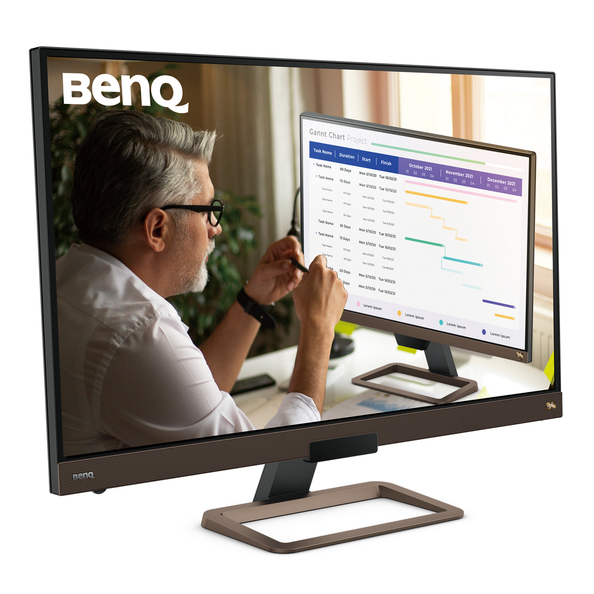 BenQ EW3280U - LED Monitor - 32" - 3840 x 2160 4K UHD (2160p) @ 60 Hz - IPS - 400 cd/m² - 1000:1 - HDR10 - 5 ms - 2xHDMI, DisplayPort, USB-C - speakers with subwoofer - black , metallic brown