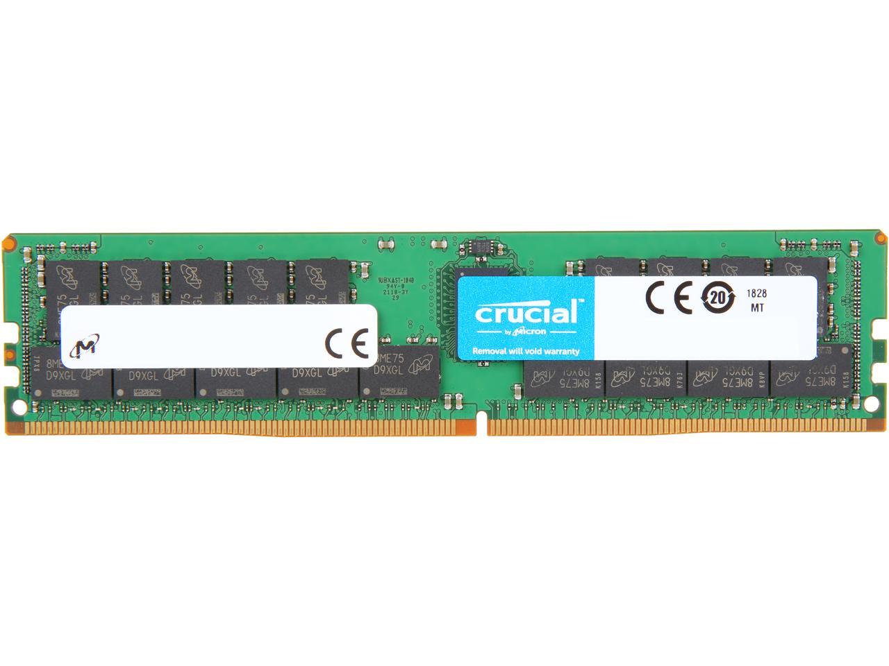 Crucial - DDR4 - módulo - 16 GB - DIMM de 288 pines - 2666 MHz / PC4-21300 - CL19 - 1,2 V - registrado - ECC (CT16G4RFD4266)