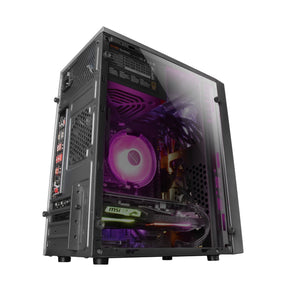 MICRO-ATX MARSGAMING MCM BOX , COMPACT, WINDOW, 16 MODES A-RGB, 1X 8CM FAN, BLACK - MCM (MCM)