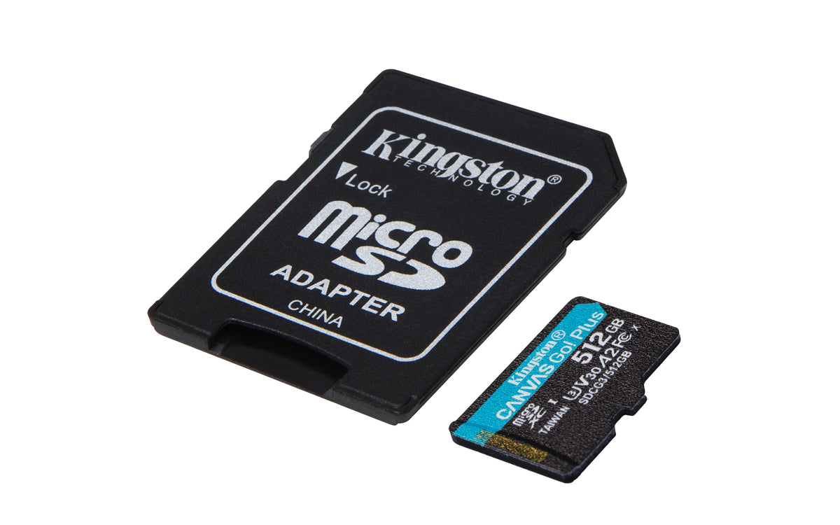 MicroSD Kingston Canvas Go Plus 512GB class10 UHS-I U3 V30 A2(170MB/s-90MB/s)