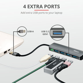 HUB CONFIANZA HALYX 4 Puertos USB 3.2 - 23327