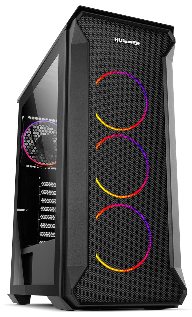 Caja NOX Hummer Quantum RGB Full Cristal Templado Negro ATX (NXHUMMERQUANTUM)