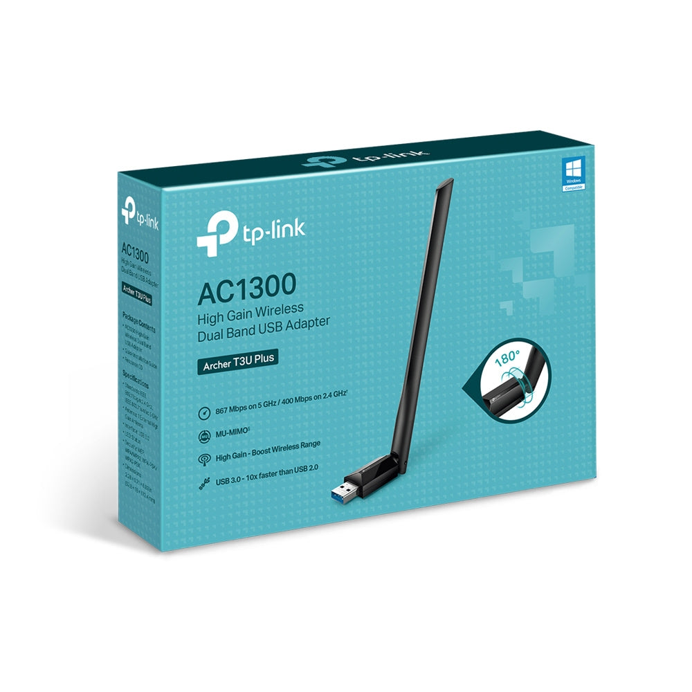 TP-LINK Wir DualBand AC1300 867Mbps+400Mbps USB3.0 Adapter - Archer T3U Plus