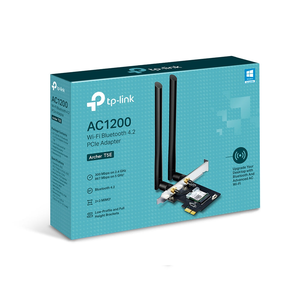 Adaptador TP-LINK AC1200 Wi-Fi Bluetooth 4.2 PCI Express 867Mbps+300Mbps - Archer T5E
