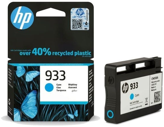 HP 933 - 4 ml - cyan blue - original - ink cartridge - for Officejet 6100, 6600 H711a, 6700, 7110, 7510, 7610, 7612 (CN058AE#301)