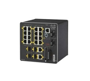 Cisco Industrial Ethernet 2000 Series - Interruptor - Administrado - 16 x 10/100 (PoE+) + 2 x combo Gigabit SFP - montável em trilho DIN - PoE+