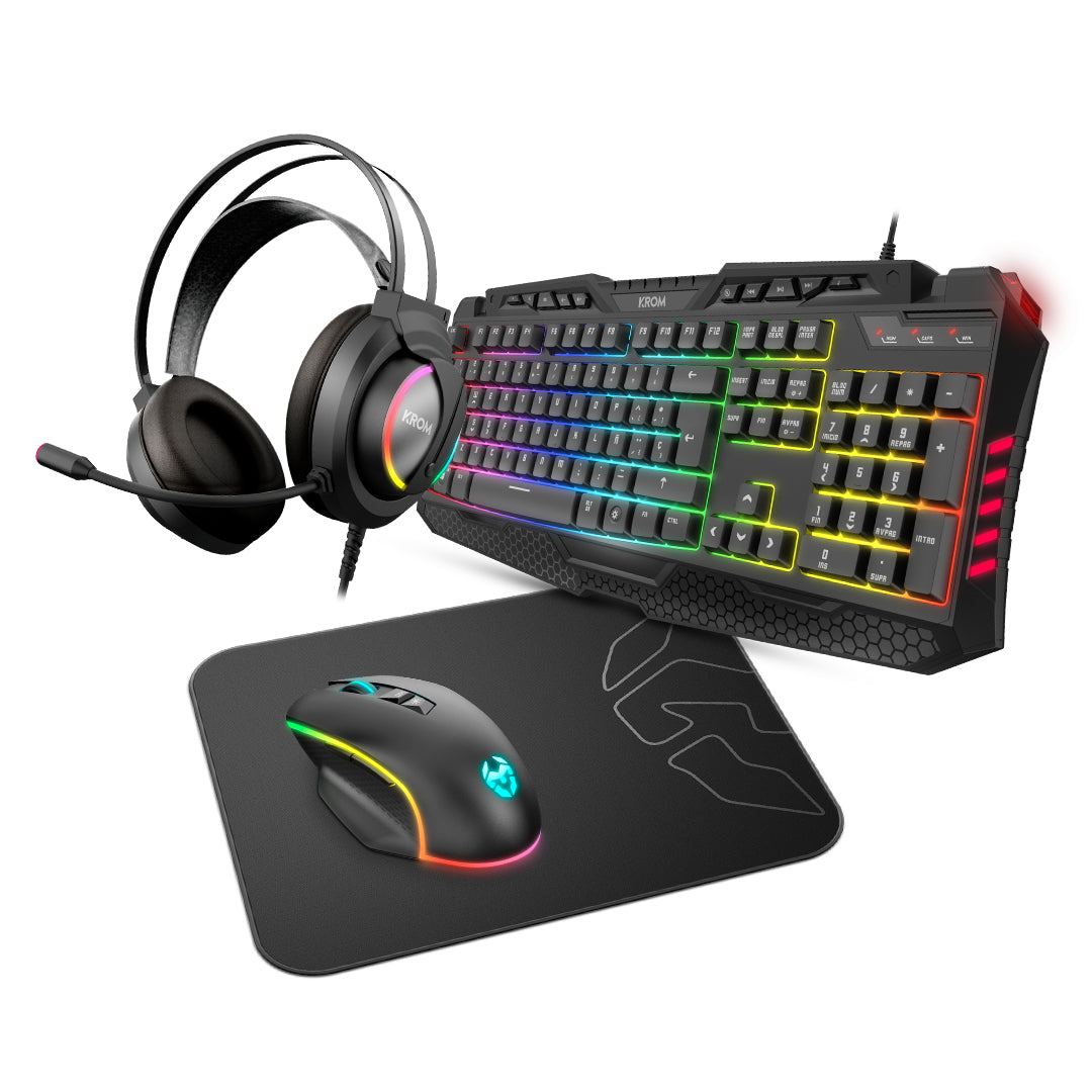 Teclado NOX Krom Kritic RGB Rainbow Gaming Kit PT (NXKROMKRITICPT)
