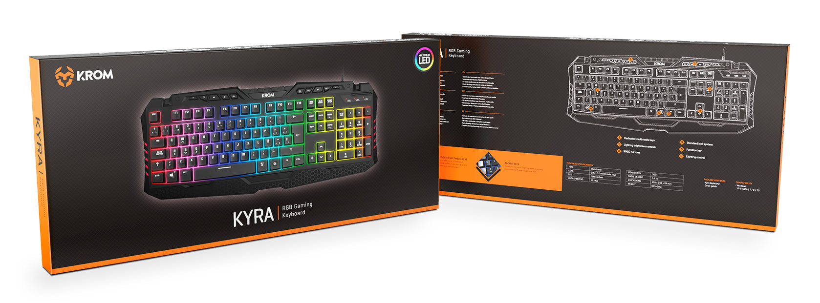 Teclado NOX Krom Kyra RGB Gaming PT