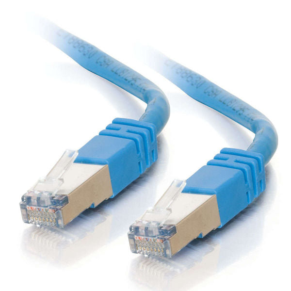 C2G Cat5e Booted Shielded (STP) Network Patch Cable - Patch cable - RJ-45 (M) to RJ-45 (M) - 100 m - PTB - CAT 5e - molded - blue