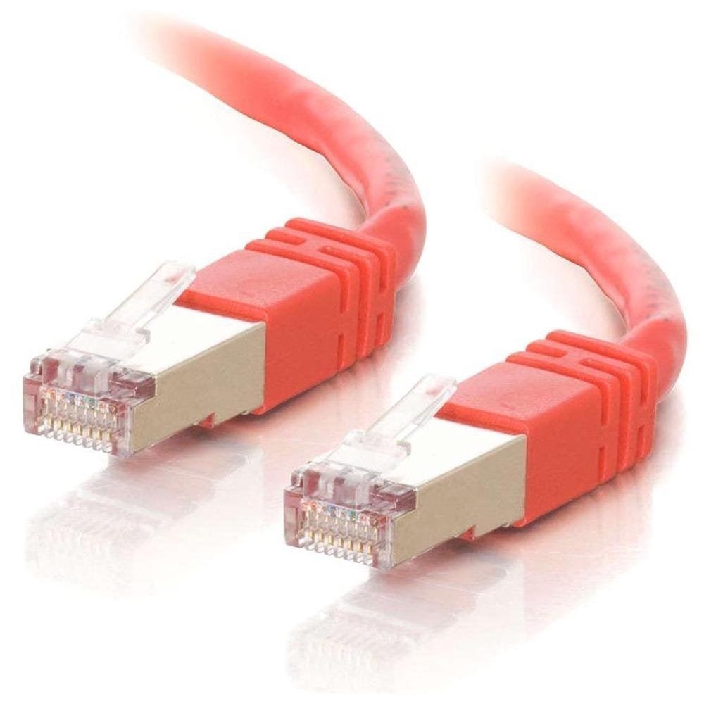 C2G Cat5e Booted Shielded (STP) Network Patch Cable - Patch cable - RJ-45 (M) to RJ-45 (M) - 10 m - PTB - CAT 5e - molded - red