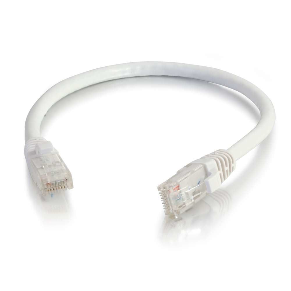 C2G Cat6 Booted Unshielded (UTP) Network Patch Cable - Patch cable - RJ-45 (M) to RJ-45 (M) - 30 cm - PTNB - CAT 6 - molded, knotless, braided - white