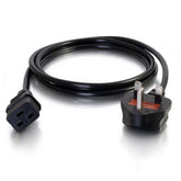 C2G 17 AWG 250 Volt 16 Amp Power Cord - Power Cord - IEC 60320 C19 to BS 1363 (M) - AC 250 V - 2 m - molded - black - UK