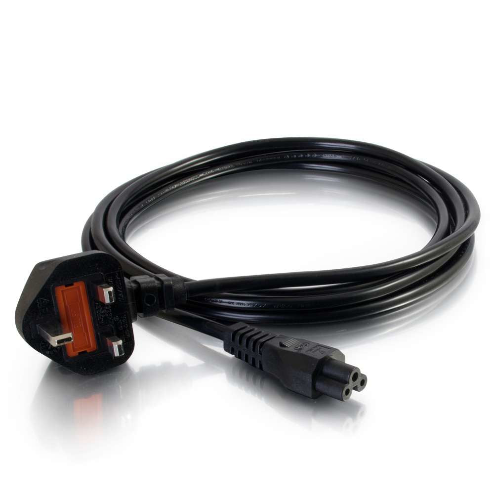 C2G Laptop Power Cord - Power Cord - IEC 60320 C5 to BS 1363(M) - AC 250 V - 3 m - molded - black - UK