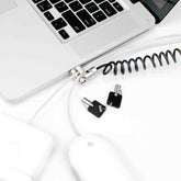 Compulocks Universal PC Laptop Coiled Cable Lock Security Solution - Security Cable Lock - 1.52m