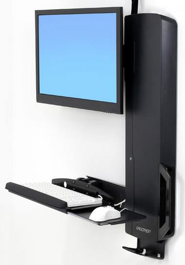 Ergotron StyleView Sit-Stand Vertical Lift, High Traffic Area - Kit de montagem (elevador vertical) - para ecrã LCD/equipamento PC - sit-stand system, high traffic area - preto - tamanho de tela: até 24" - montável em parede