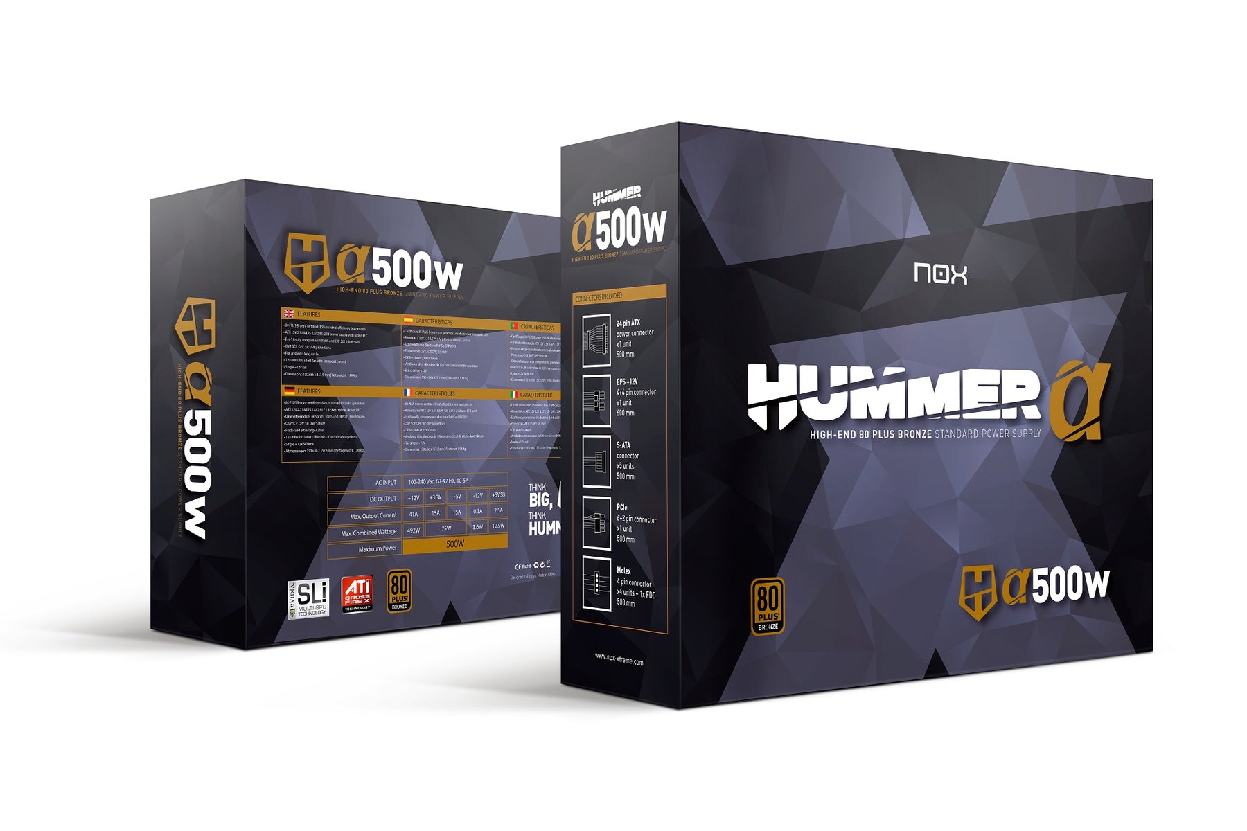 Fuente de comida 500W ATX NOX Hummer Alpha 500W Edición Bronce