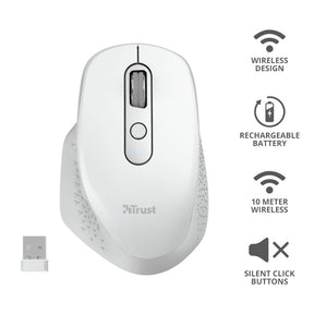 TRUST OZAA RECHARGEABLE Mouse White - 24035