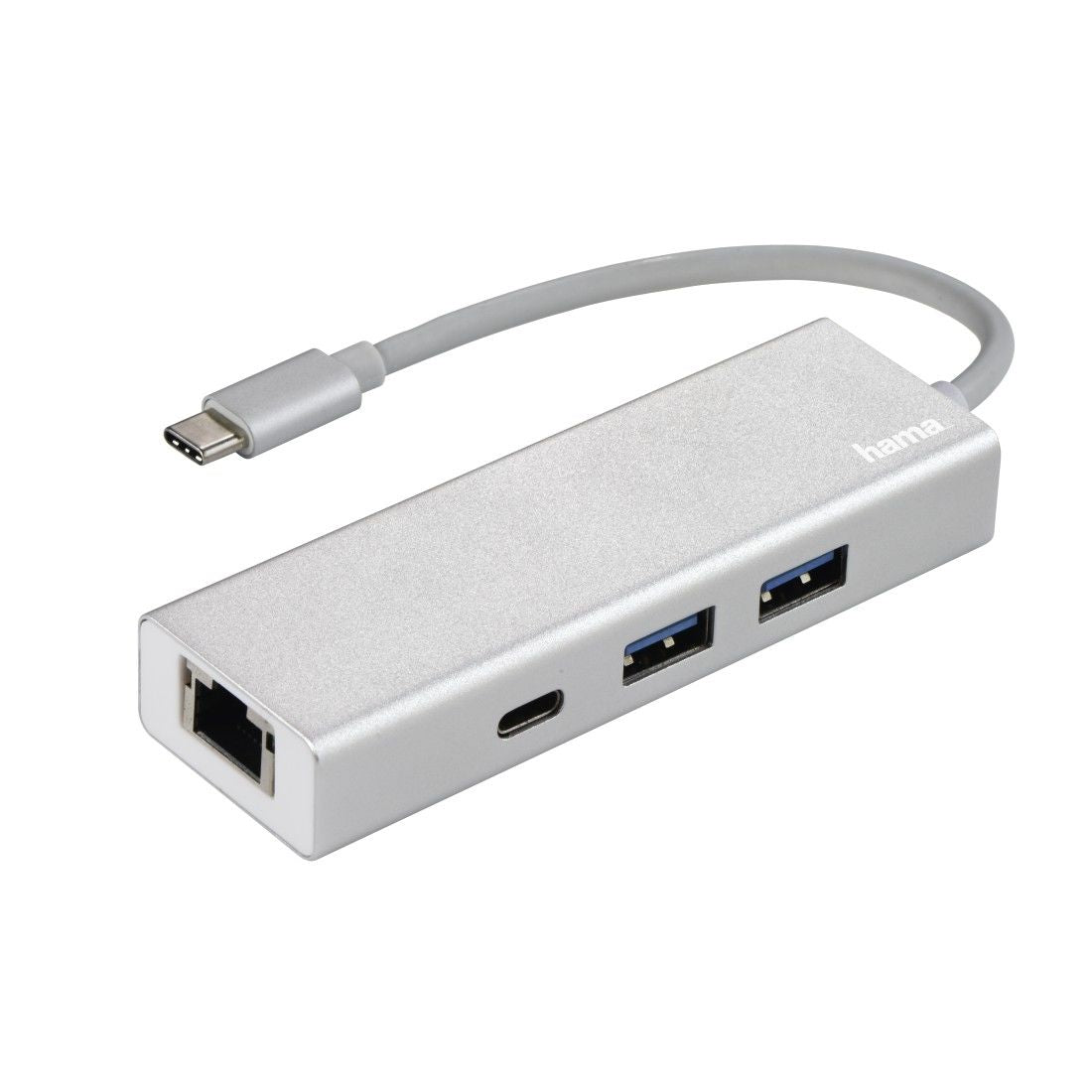 Hub USB HAMA -3.1-Type-C-Hub 1:3 \"Alu\" + LAN - 135757