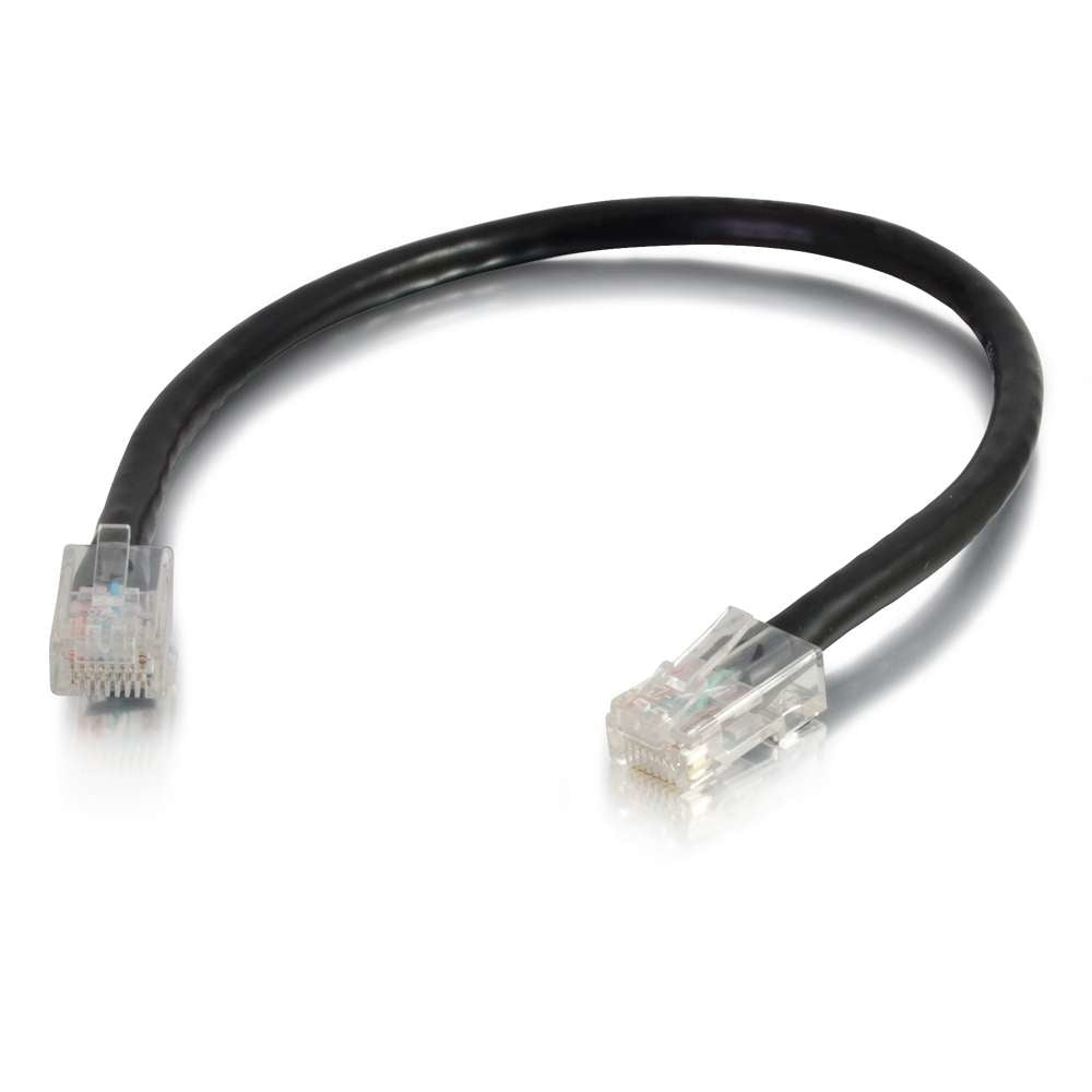 C2G Cat5e Non-Booted Unshielded (UTP) Network Patch Cable - Cabo patch - RJ-45 (M) para RJ-45 (M) - 1 m - PTNB - CAT 5e - entrançado, uniboot - preto