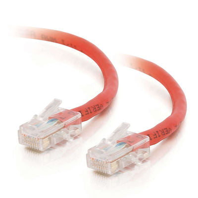 Cable de conexión de red C2G Cat5e sin arranque y sin blindaje (UTP) - Cable de conexión - RJ-45 (M) a RJ-45 (M) - 10 m - PTNB - CAT 5e - trenzado, uniboot - rojo