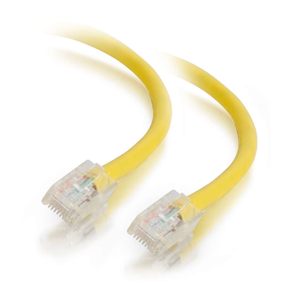 Cable de conexión de red C2G Cat5e sin arranque y sin blindaje (UTP) - Cable de conexión - RJ-45 (M) a RJ-45 (M) - 0,5 m - PTNB - CAT 5e - trenzado, uniboot - amarillo