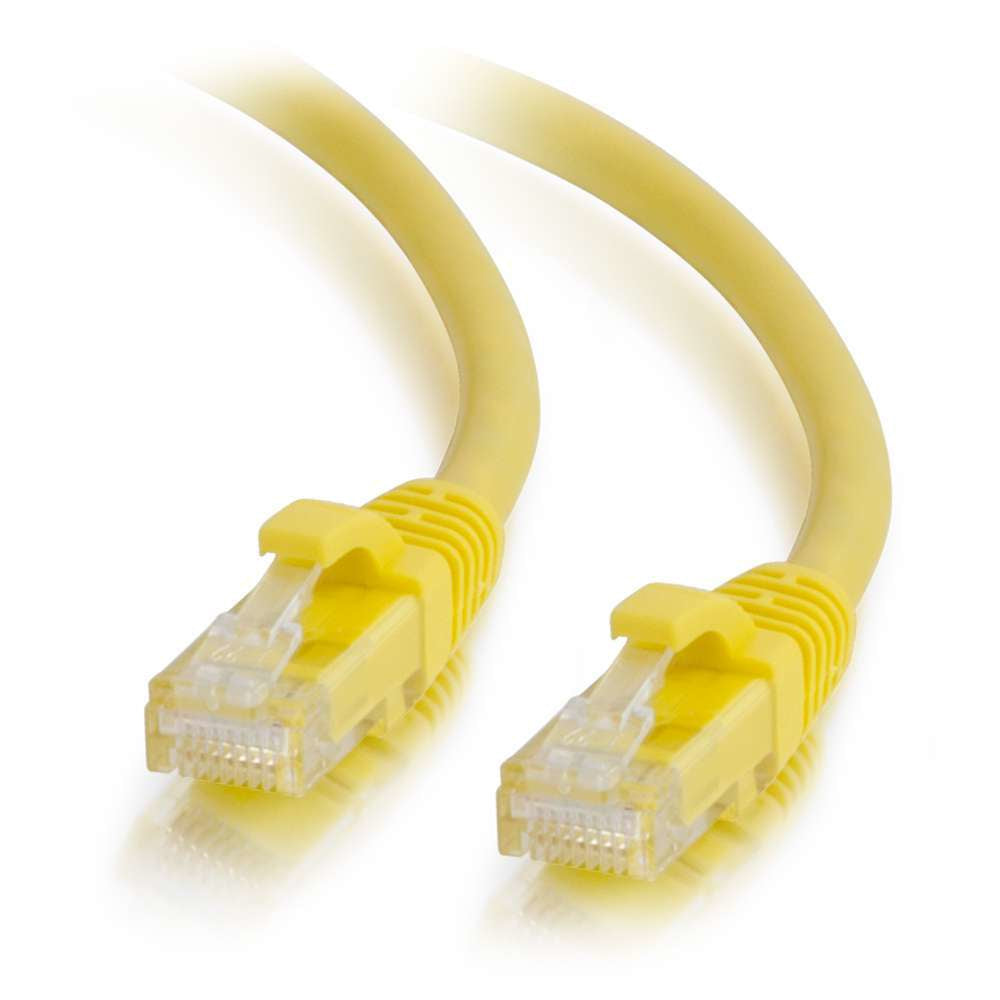 C2G Cat6 Booted Unshielded (UTP) Network Patch Cable - Cabo patch - RJ-45 (M) para RJ-45 (M) - 50 cm - PTNB - CAT 6 - moldado, sem nós, entrançado - amarelo