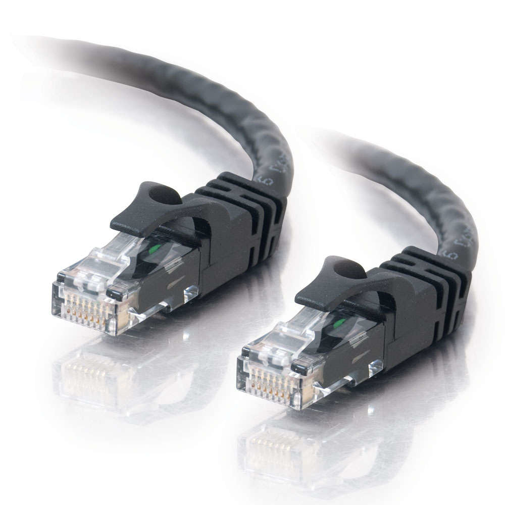 C2G Cat6 Booted Unshielded (UTP) Network Patch Cable - Cabo patch - RJ-45 (M) para RJ-45 (M) - 10 m - PTNB - CAT 6 - moldado, sem nós, entrançado - preto