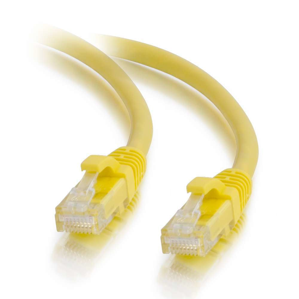 C2G Cat5e Booted Unshielded (UTP) Network Patch Cable - Cabo patch - RJ-45 (M) para RJ-45 (M) - 50 cm - PTNB - CAT 5e - moldado, sem nós, entrançado - amarelo