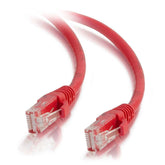 Cable de conexión de red C2G Cat5e con arranque sin blindaje (UTP) - Cable de conexión - RJ-45 (M) a RJ-45 (M) - 1,5 m - PTNB - CAT 5e - moldeado, sin nudos, trenzado - rojo