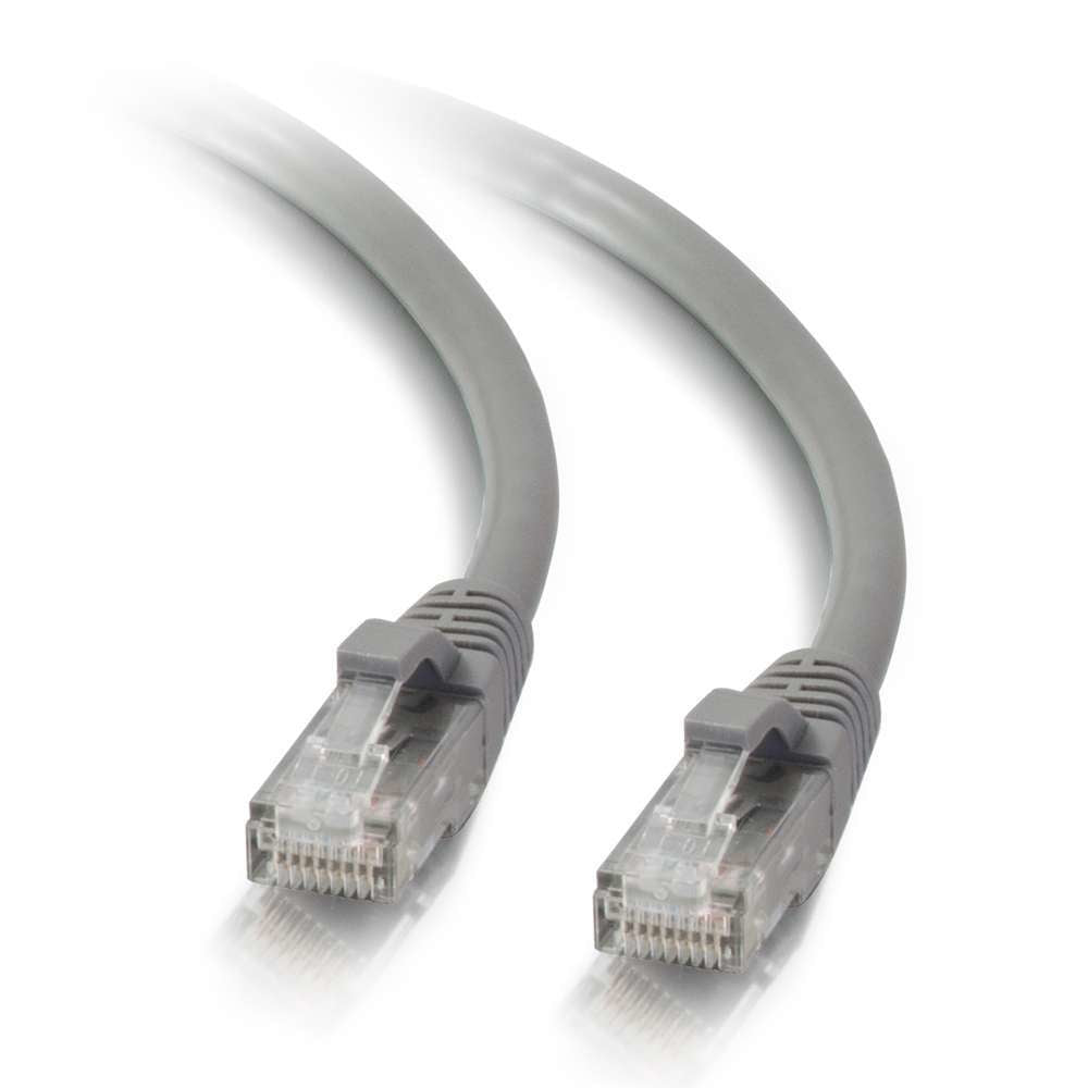 C2G Cat5e Booted Unshielded (UTP) Network Patch Cable - Patch cable - RJ-45 (M) to RJ-45 (M) - 50 cm - PTNB - CAT 5e - molded, knotless, braided - gray