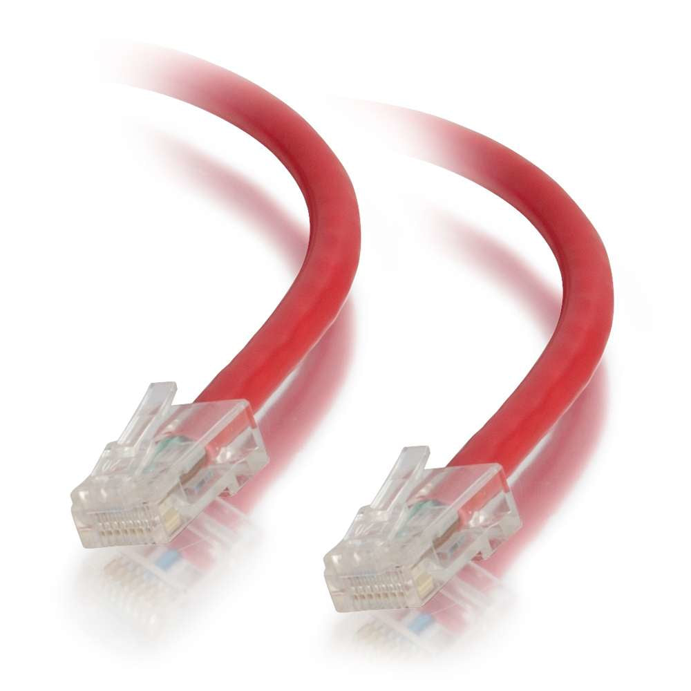 Cable de conexión de red C2G Cat5e sin arranque y sin blindaje (UTP) - Cable de conexión - RJ-45 (M) a RJ-45 (M) - 2 m - PTNB - CAT 5e - trenzado, uniboot - rojo