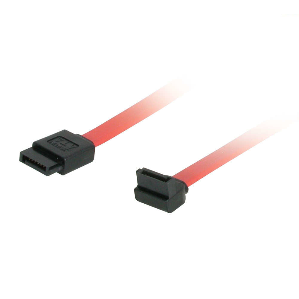 C2G 180 Degree to 90 Degree Right Angle Serial ATA (SATA) Cable - SATA Cable - Serial ATA 150/300/600 - SATA (F) to SATA (F) - 50 cm - 90° connector, right angled connector - red