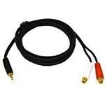 C2G Value Series Y-Cable - Cable de Audio - RCA Hembra a Mini Puerto Estéreo Macho - 2m - Blindado - Negro