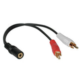 Cable en Y C2G Value Series - Adaptador de audio - Mini puerto estéreo RCA macho a hembra - Blindado - Negro