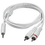 C2G - Cabo de áudio - porta mini estéreo macho para RCA macho - 5 m - blindado - branco - para Apple iPod