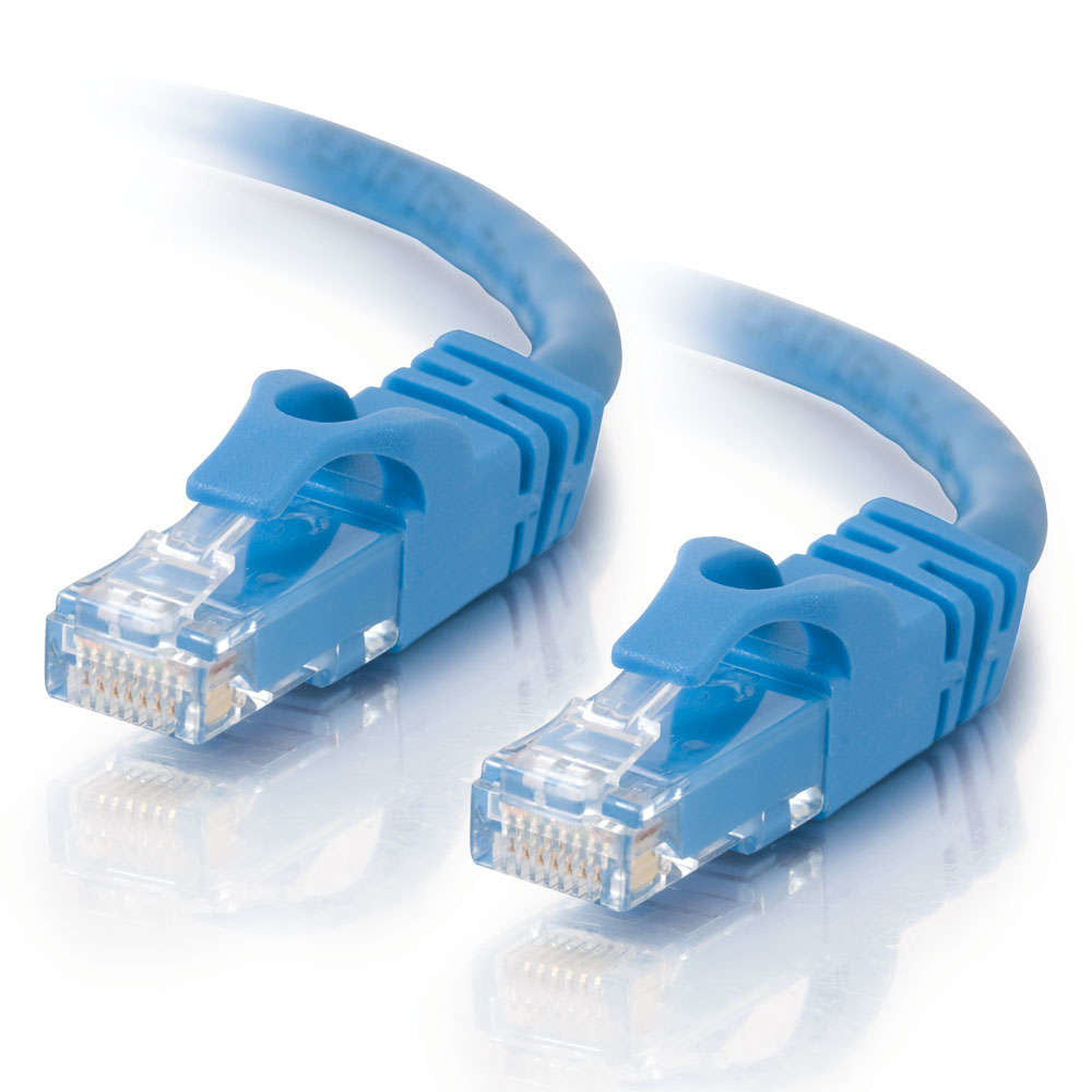 C2G Cat6 Booted Unshielded (UTP) Network Patch Cable - Cabo patch - RJ-45 (M) para RJ-45 (M) - 10 m - PTNB - CAT 6 - moldado, sem nós, entrançado - azul