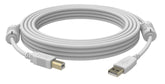 VISION Professional installation-grade USB 2.0 cable - LIFETIME WARRANTY - gold plated connectors - ferrite core on A end - bandwidth 480mbit/s - over 65% coverage braided shield - USB-A (M) to USB-B (M) - outer diameter 4.8 mm - 28+24 AWG - 3 m - wh