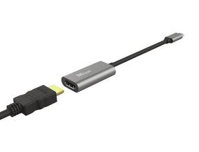 Adaptador TRUST USB-C a HDMI con soporte de video Ultra HD 4K y audio multicanal