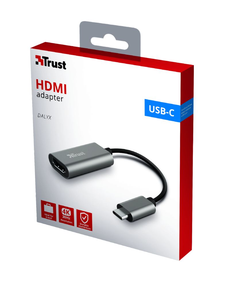 TRUST USB-C to HDMI Adapter with Ultra HD 4K Video Support and Multi-Channel Audio