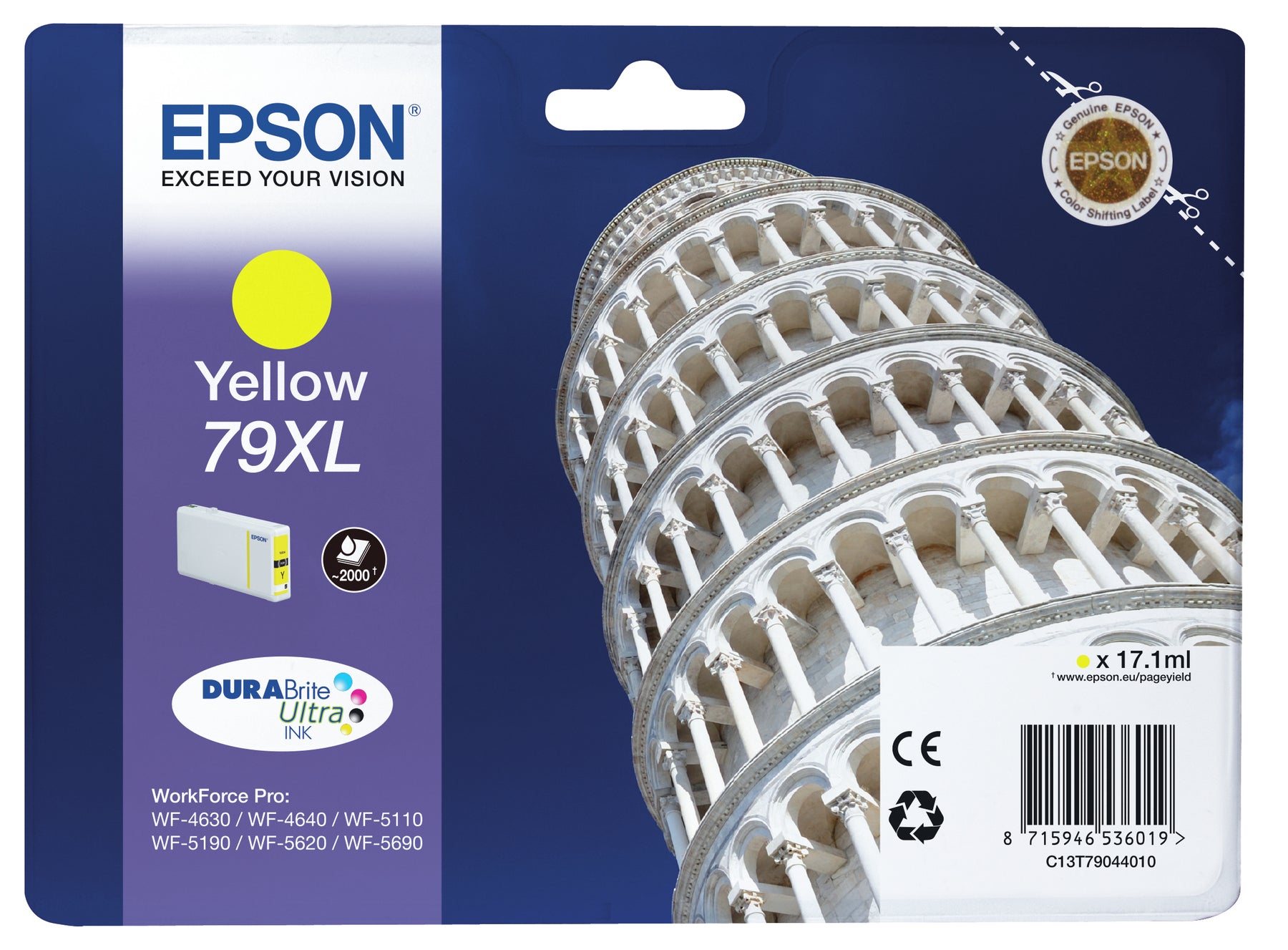 CARTUCHO AMARILLO EPSON XL 2000p WF-5620DWF/4630DWF/4640DTWF/5110DW/5690DWF/5190D